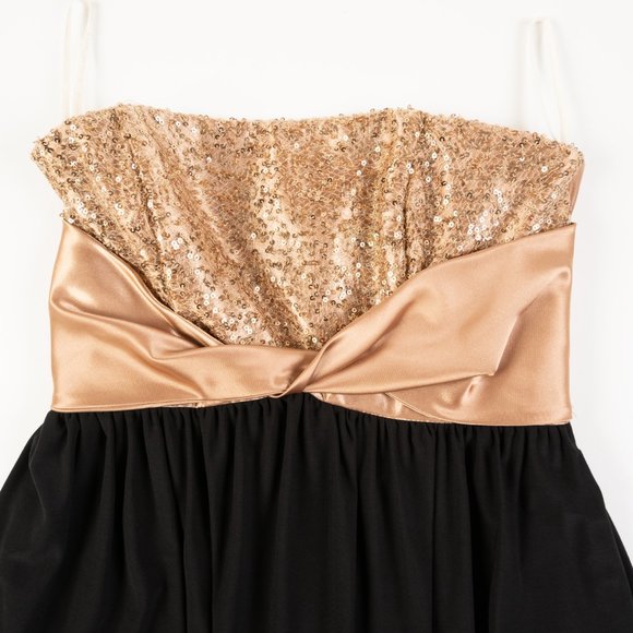 Vintage JESSICA MCCLINTOCK for Gunne Sax gold sequin party dress size 3 - Picture 3 of 10